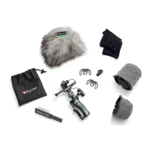 Rycote OM-08 Omnidirectional Mic + Nano Shield Kit NS1-BA Bundle, the Nano-Shield NS1-BA kit parts laid out.