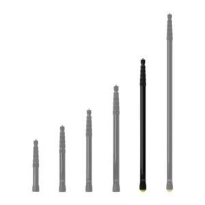 VDB L-QT Microphone Boom Pole, L-QT pole highlighted among the six QT poles, shown extended.