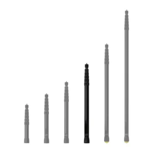 VDB M-QT Microphone Boom Pole, M-QT pole highlighted among the six QT poles, shown extended.