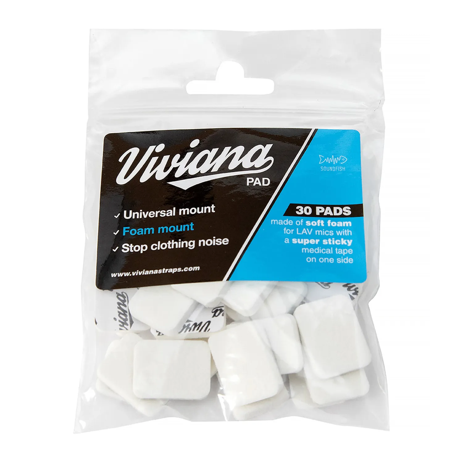 Viviana Pad (Pack of 30) - White: white pads in the retail bag.