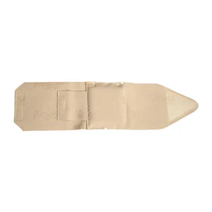 Viviana Straps Extreme Ankle Puffy Pouch - Beige: a beige strap with its puffy pouch, laid flat.
