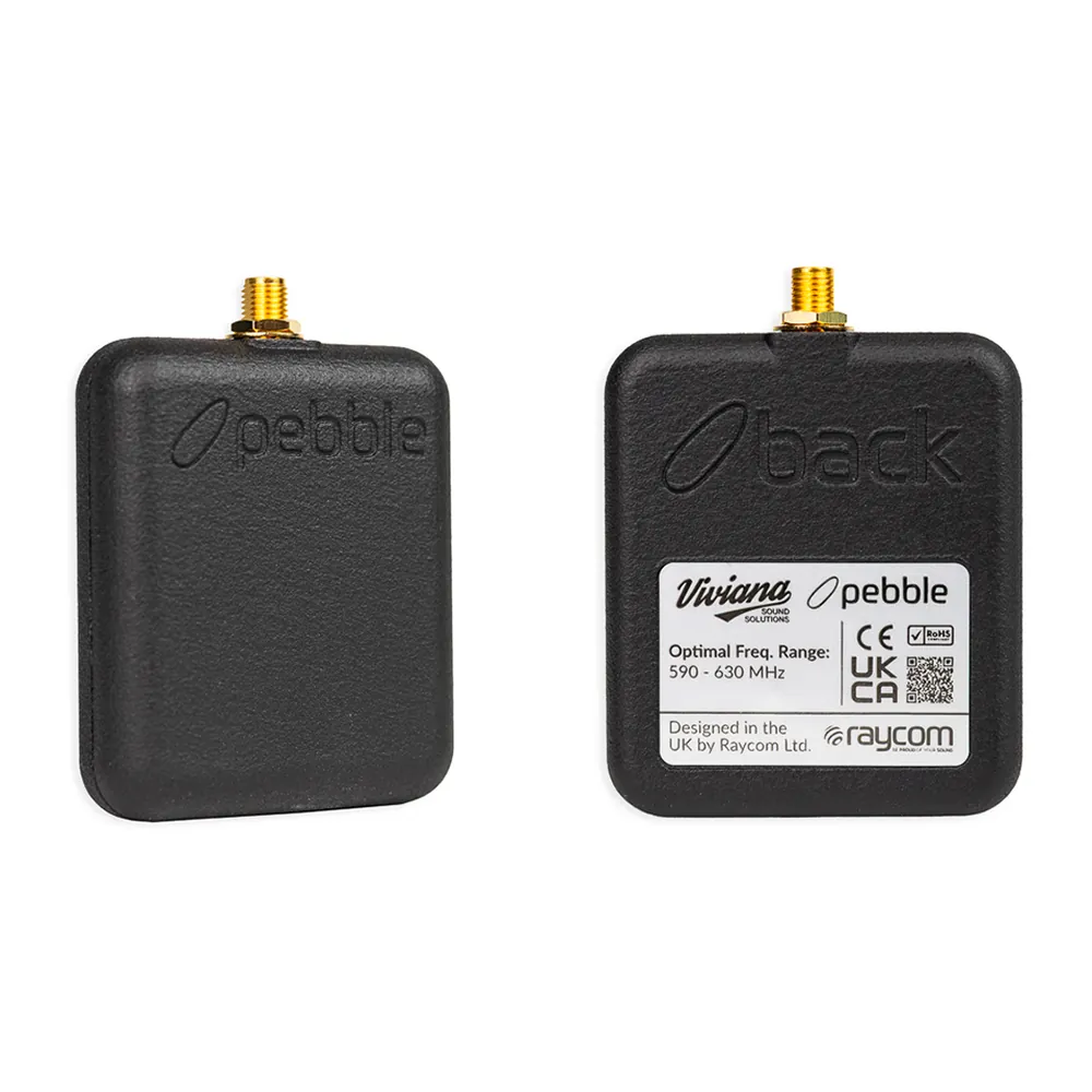 Viviana Pebble Body Wave Antenna: the front and the back side by side.