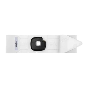 Viviana Straps Extreme Waist Double Pouch for Shure ADX1M - White: a white strap laid flat with a Shure ADX1M in its pouch.