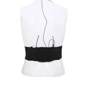 Viviana Straps Extreme Waist Double Pouch Standard - Black, M: a black strap worn on a mannequin's waist with two transmitters.