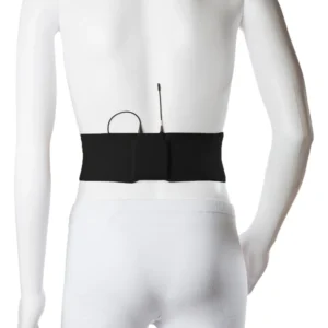 Viviana Straps Extreme Waist in black, worn around a mannequin's waist with a transmitter in the pouch at the back.