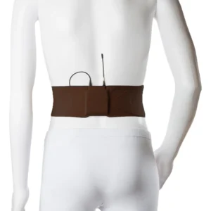 Viviana Straps Extreme Waist in brown, worn around a mannequin's waist with a transmitter in the pouch at the back.