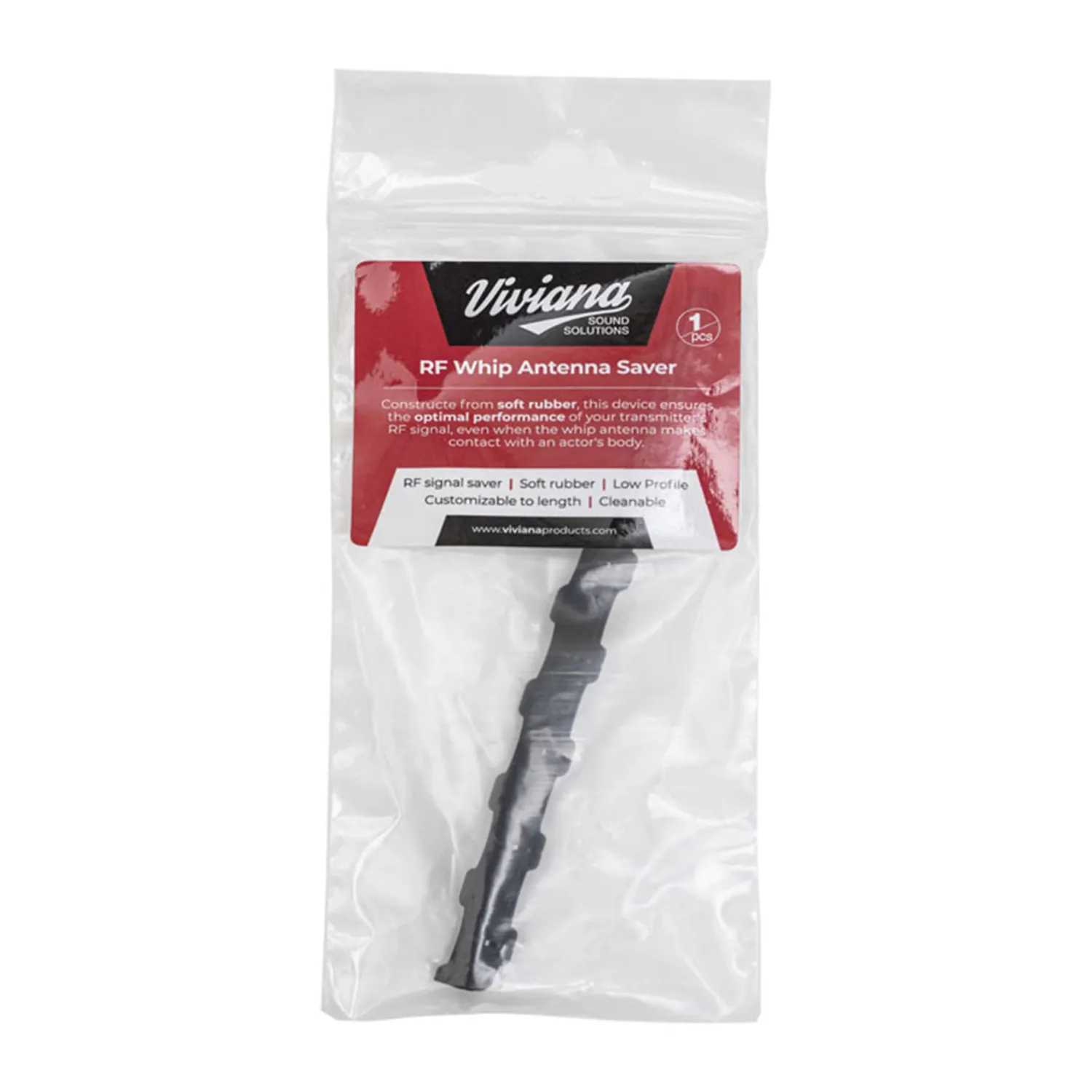 Viviana RF Saver for Transmitter Whip Antennas: one black RF Saver in the retail bag.