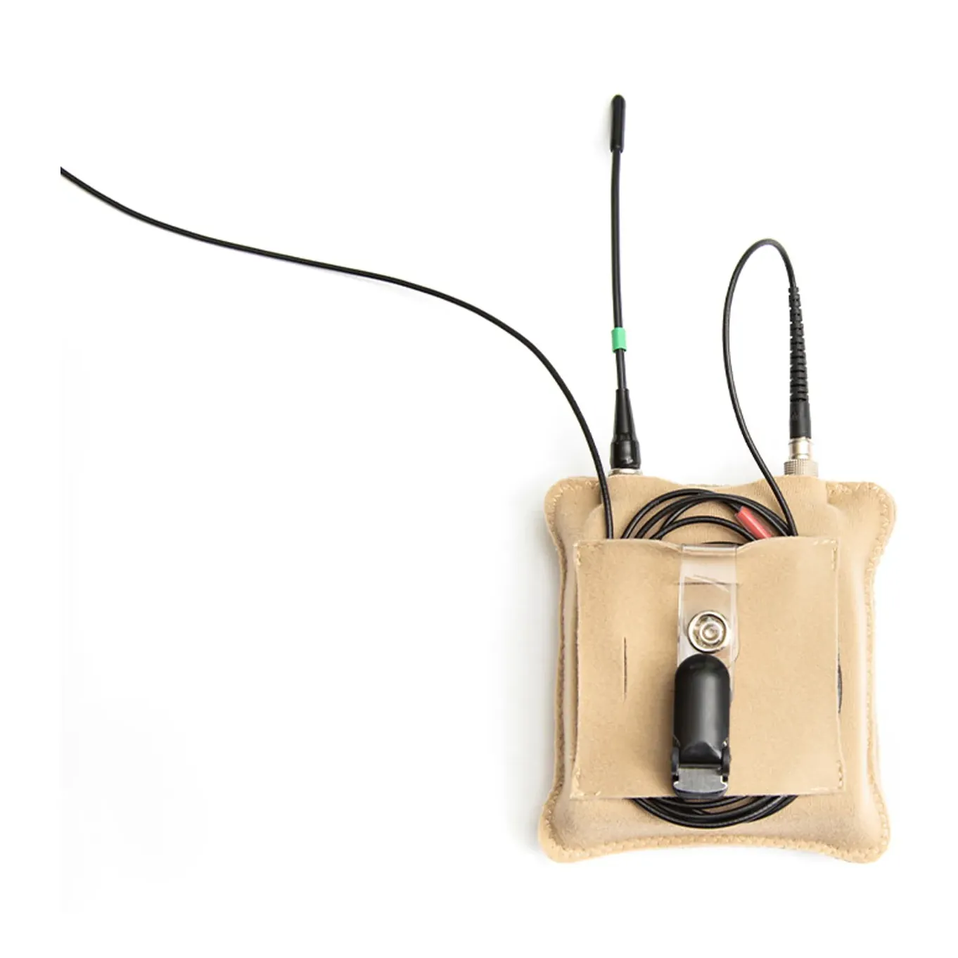 Viviana Belt Puffy Pouches: pouch rigged with a transmitter.