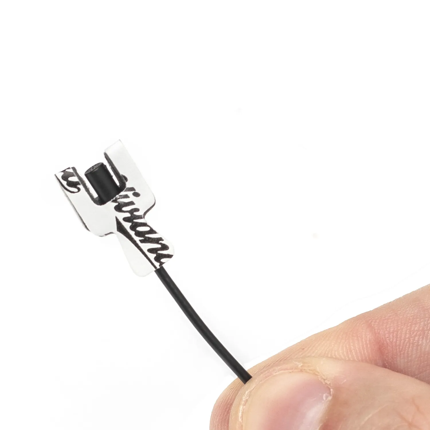 Viviana Dots Premium Stickers with Hole: sticker on a lav mic.