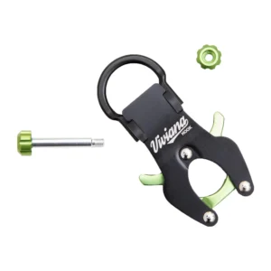 Viviana Hook Carabiner for Sound Bags: green hook with its pin and nut.