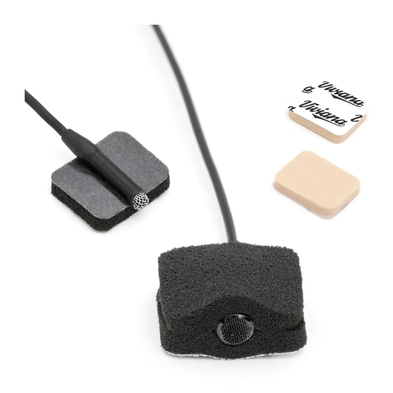 Viviana Pad (Pack of 30): pads on a lav mic, in black and beige.
