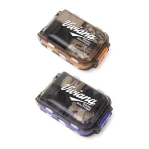 Viviana Accessories Box: orange and purple boxes closed.
