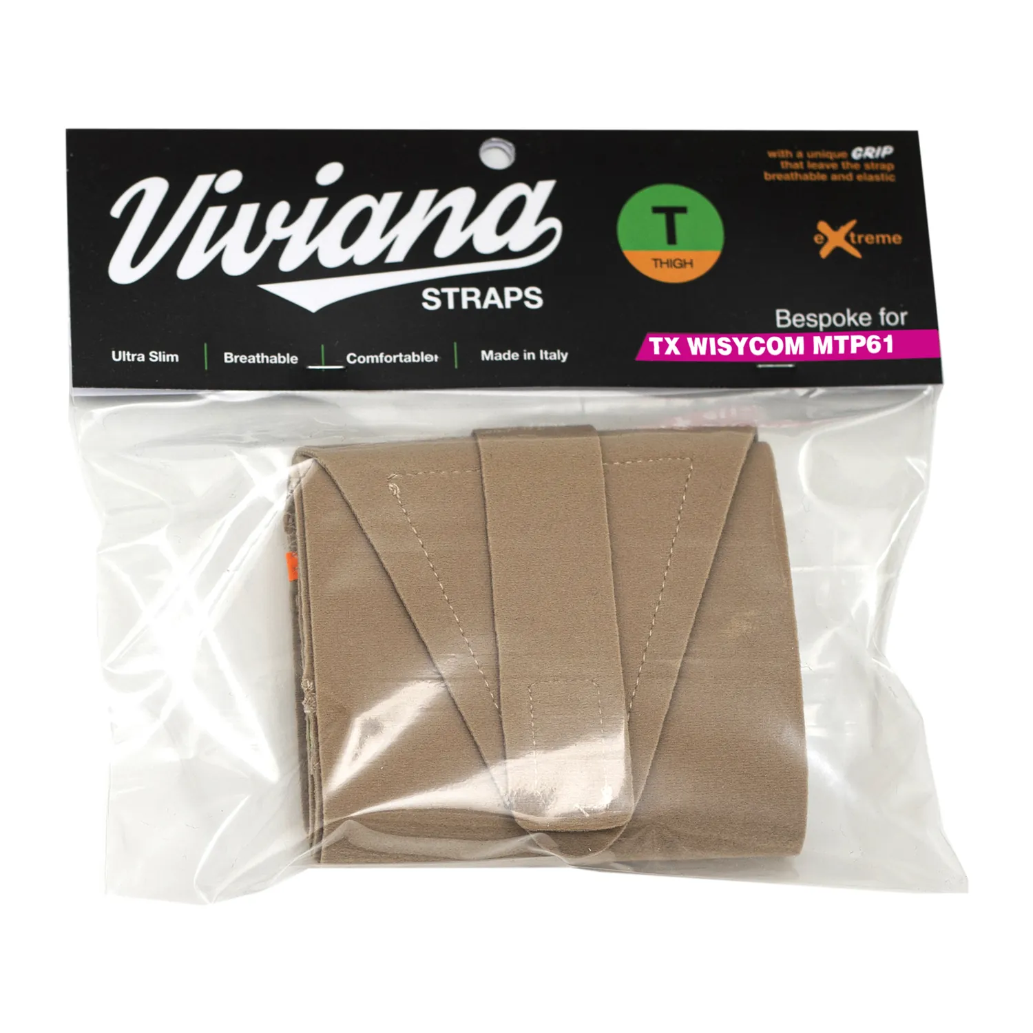 Viviana Straps Extreme Thigh Low Profile: the beige strap in its pack.
