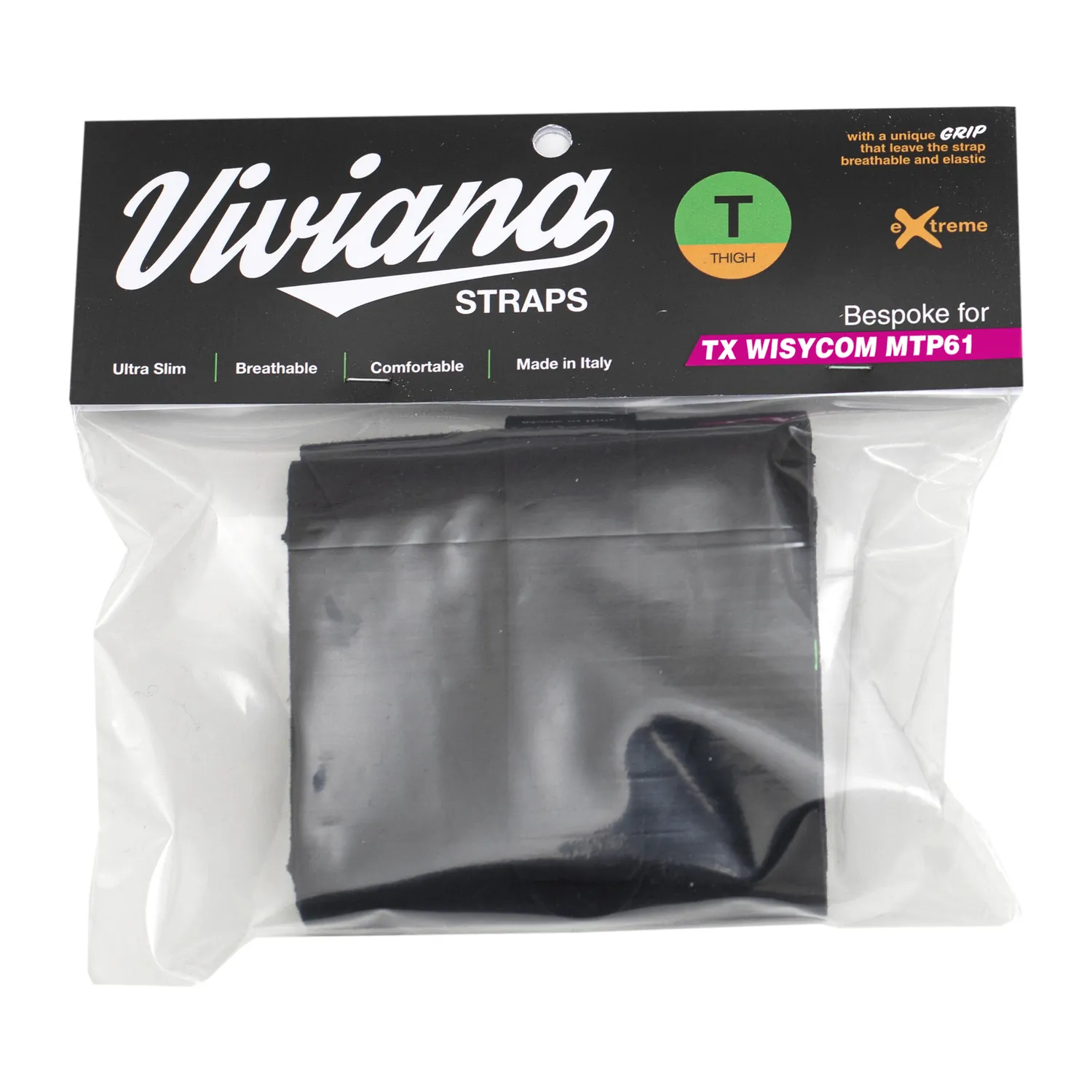 Viviana Straps Extreme Thigh Low Profile: the black strap in its pack.