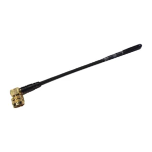 Wisycom AWN42RA Right-Angle UHF Whip Antenna with SMA Connector: The AWN42RA whip antenna with its right-angle SMA connector.
