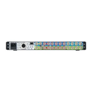 Wisycom MAT288 Wideband Diversity Matrix/Combiner: The MAT288 rear panel with its rows of BNC connectors.