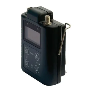 Wisycom MTP61 XL Battery Kit: An MTP61 fitted with the XL lid and belt clip.