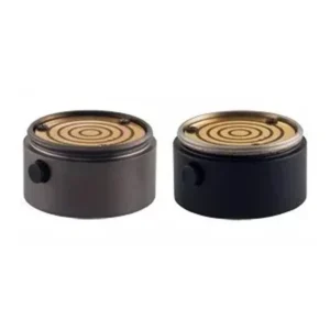 Wisycom PTT301 Slim Push to Talk Ring: The PTT301 ring in gray and in black.