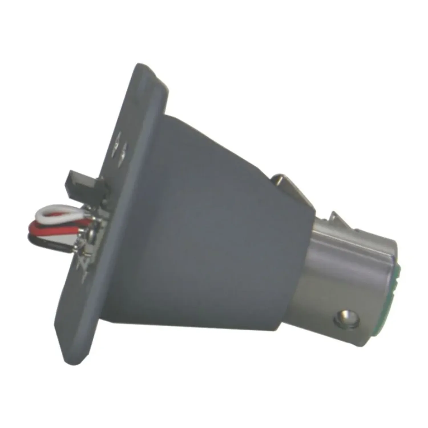 Zaxcom CN42 3-Pin XLR AES42 Powered Stereo Plug-on Cone: The CN42 cone, with its mounting flange, wiring, and XLR end.