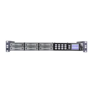 Zaxcom RX-12R Rack Mountable Receiver: The RX-12R front panel at an angle, with its QRX212 module slots and color display.