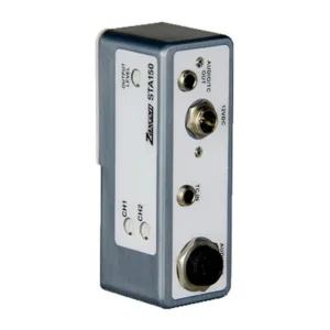 Zaxcom STA150 Stereo Adapter: The STA150, with its TA5 input, timecode input, and DC jack.
