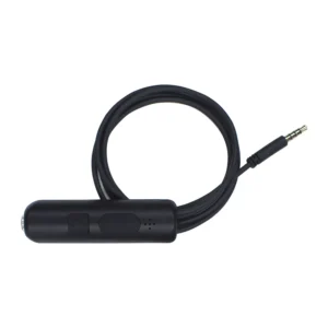 Zaxcom URXL1 Lanyard for URX Receivers: The URXL1 lanyard, with its push-to-talk control, 3.5 mm plug, and headphone jack.