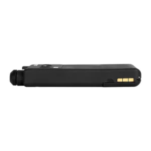 Zaxcom VRX1 VHF IFB Receiver: The side of the VRX1, with its three gold charging contacts.