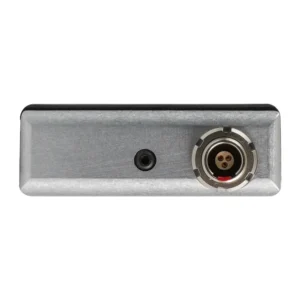 Zaxcom ZFR400 Compact Bodypack Audio Recorder: The top of the ZFR400, with its 3-pin micro LEMO input.