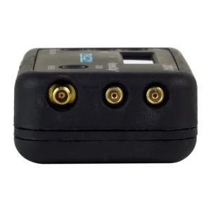 Zaxcom ZMT4-X Bodypack Transmitter: The top of the ZMT4-X, with its three connectors.